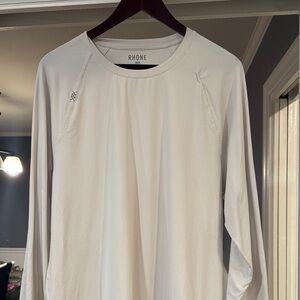 Rhone Men's White Long Sleeve Reign Tee Shirt
